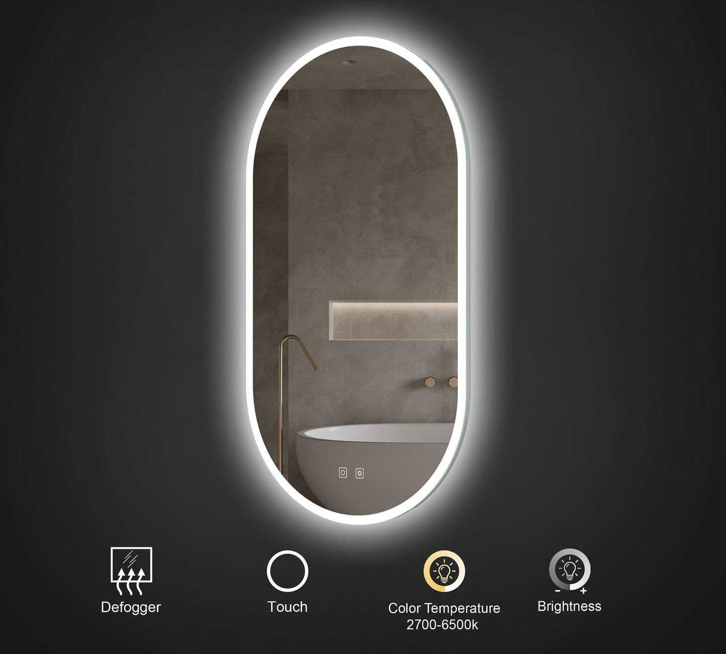 May Oval LED Backlit Bathroom Mirror