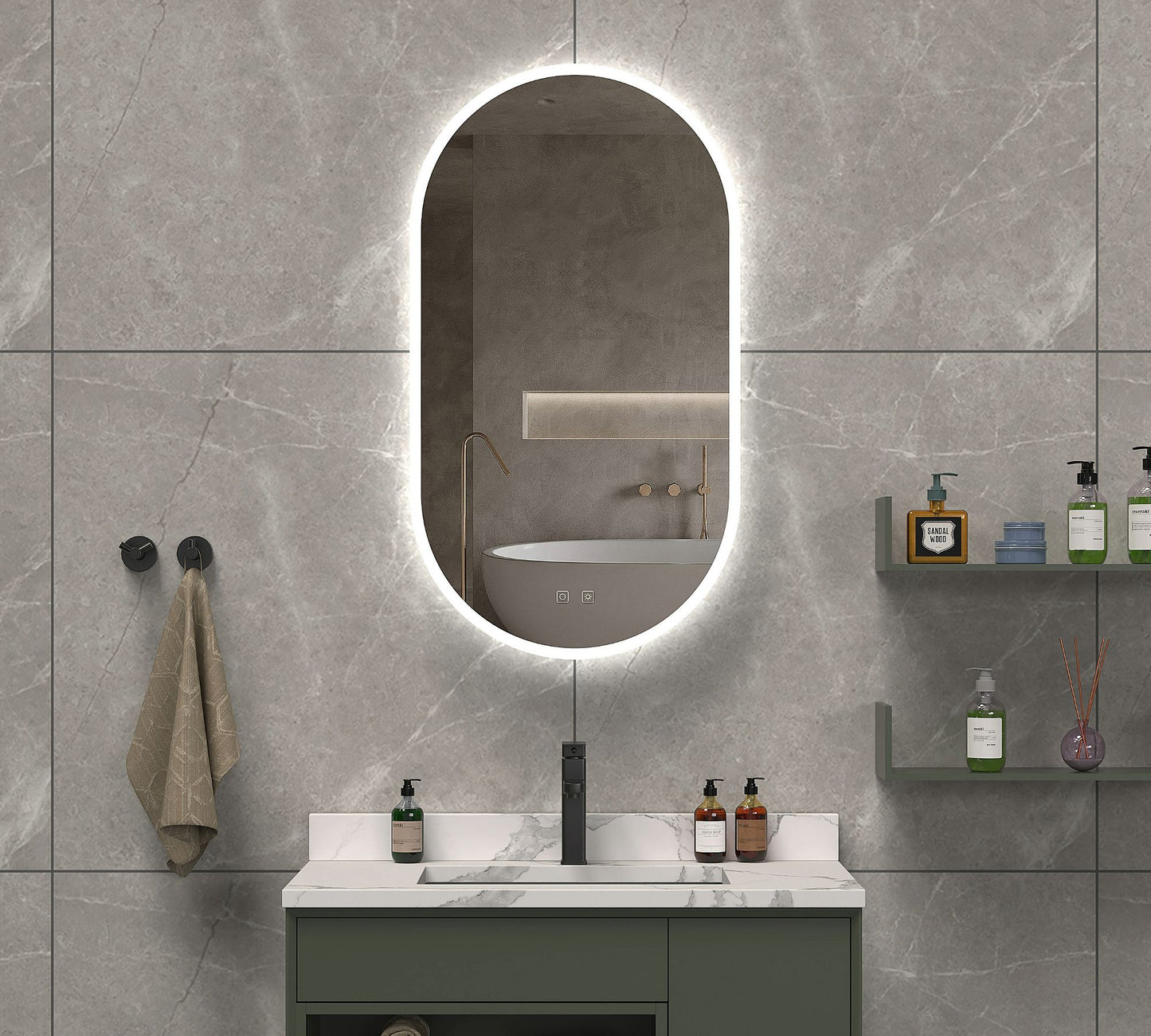 May Oval LED Backlit Bathroom Mirror